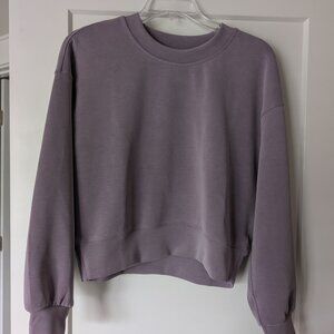Lululemon Softstreme Perfectly Oversized Cropped Crew, Size 4, Light Purple